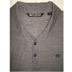 TRAVIS MATHEW Heather Gray 2-Tone Golf Polo Shirt